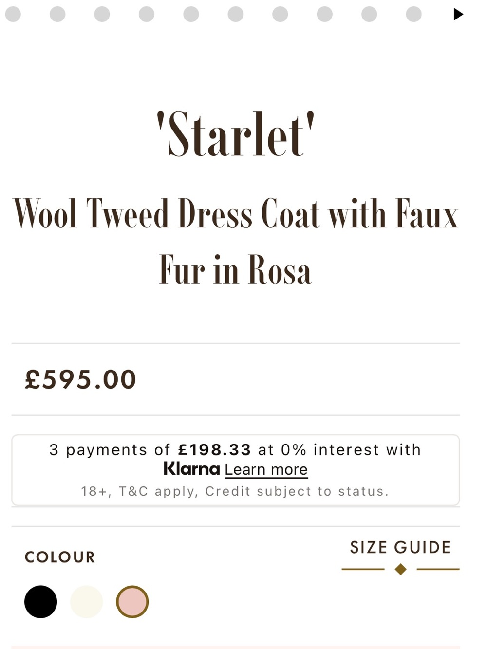 Women’s Pink Faux Fur-Trim Wool Blend Coat - Picture 9 of 10